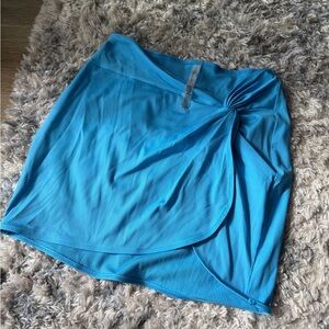 Blue Knotted Swim Skirt